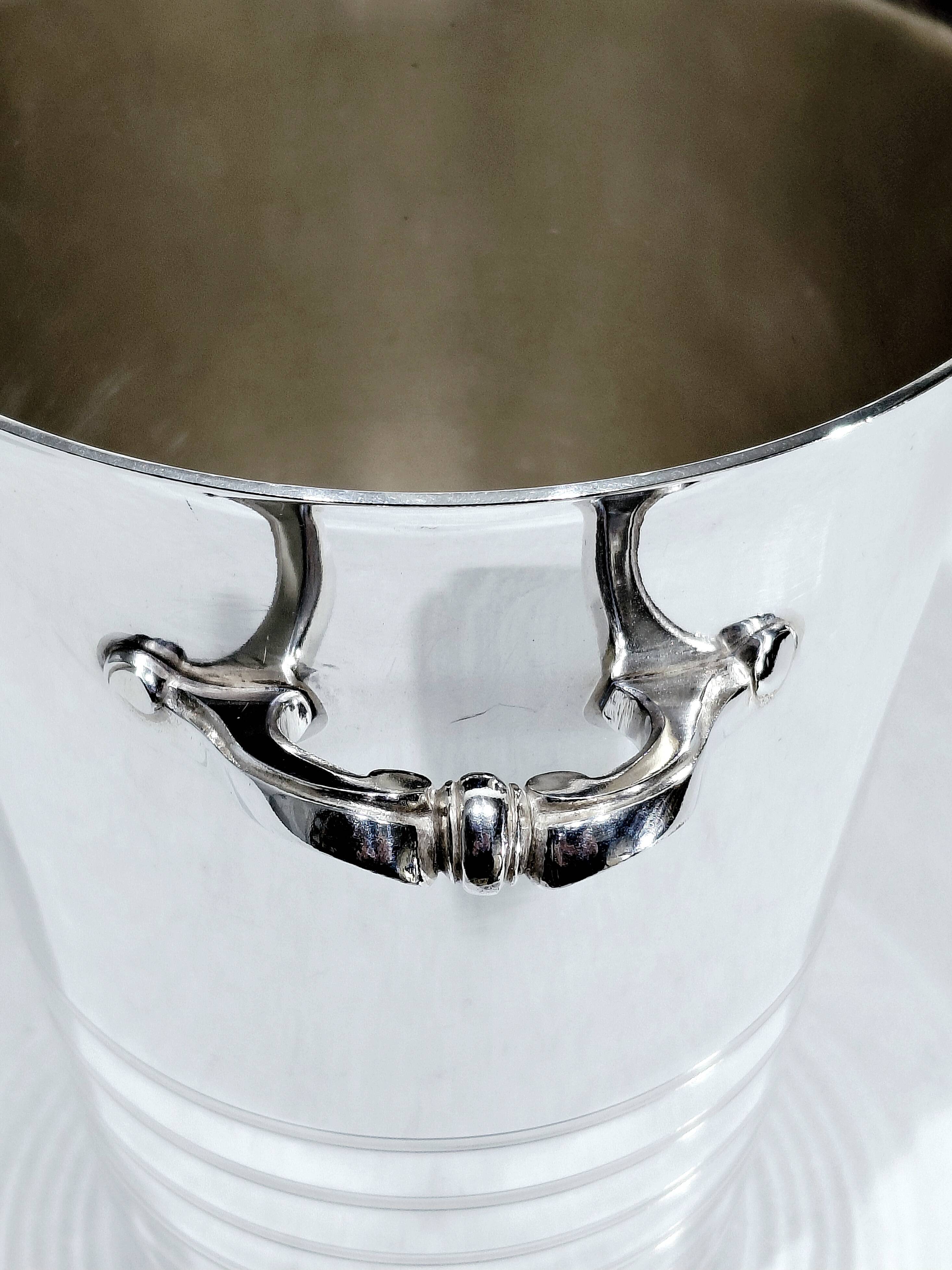 Silver metal white wine bucket