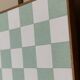 Beige and white Chessboard Wall Mural in wood frame – Italian 1980s abstract art