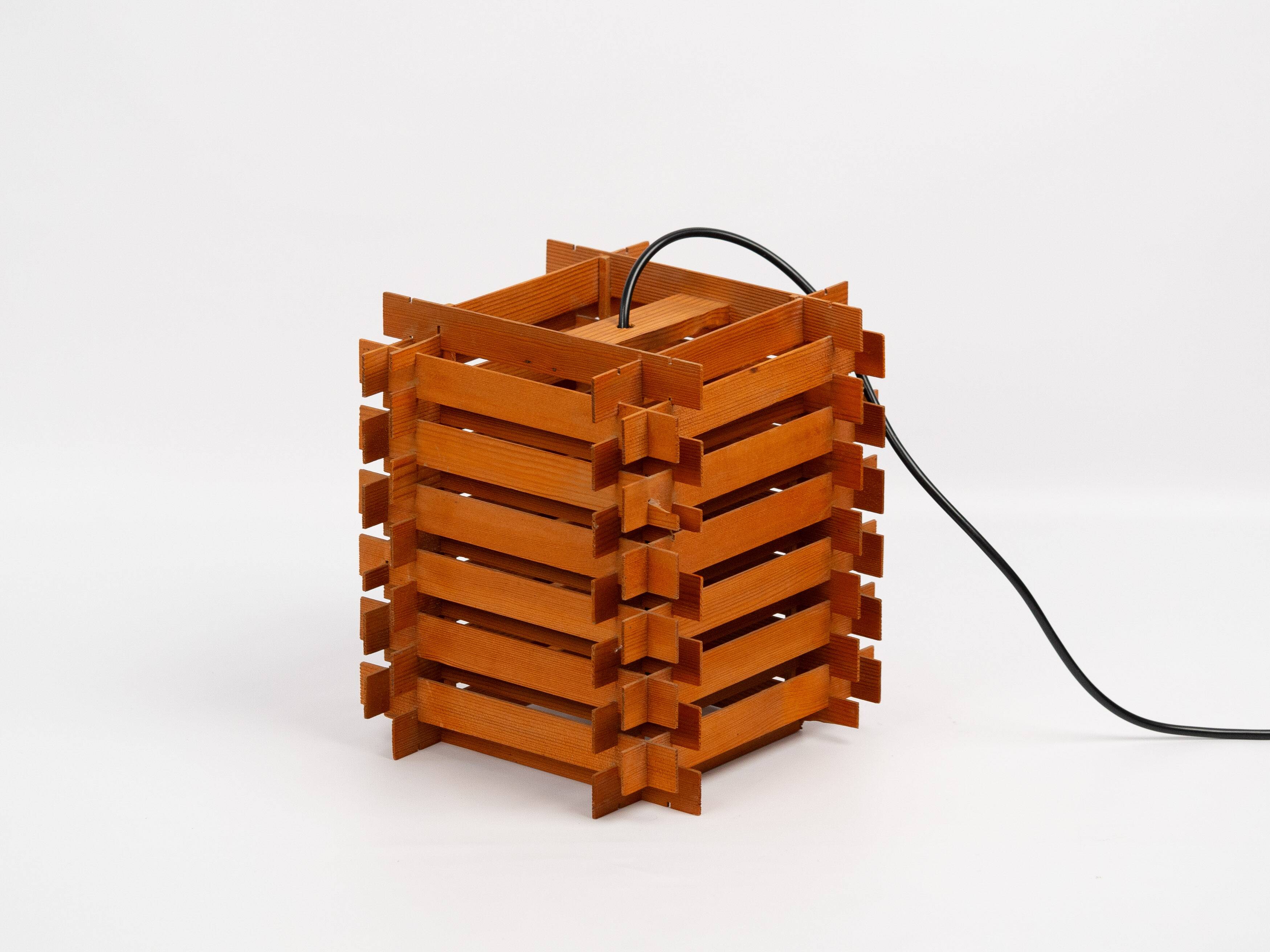 Danish vintage teak lamp from 1970s