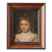 Portrait de jeune fille, signé P. Lucas
