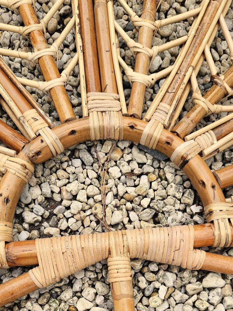 Peacock rattan headboard