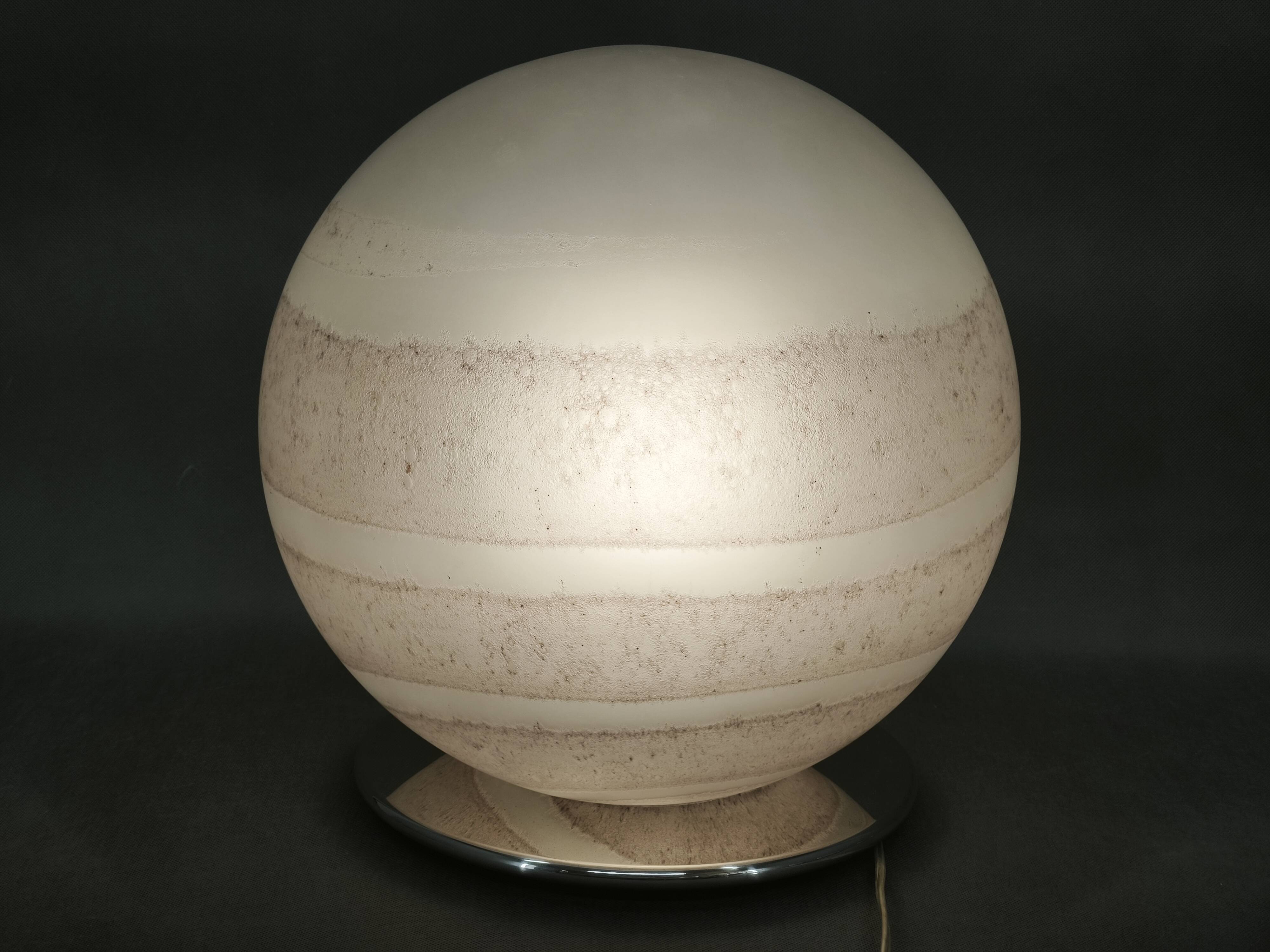1970s Italian Space Age Murano Glass Globe Table Lamp