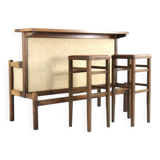 1970's home bar with 2 stools - vintage danish design mid century modern