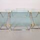 T53 Coffee and Side Tables in Brass and Glass by Peter Ghyczy, 1970s, Set of 3