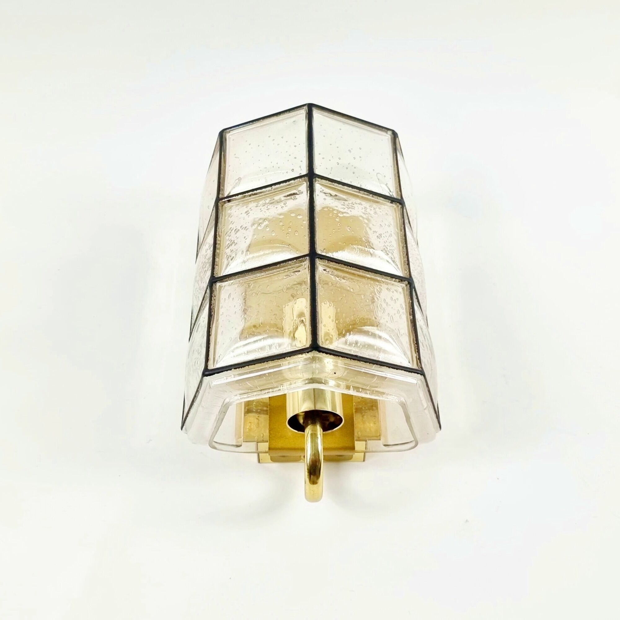 Mid-Century Bubble Glass & Iron Wall Lights from Limburg, Germany, 1960s