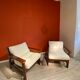 Pair of 70s white armchairs