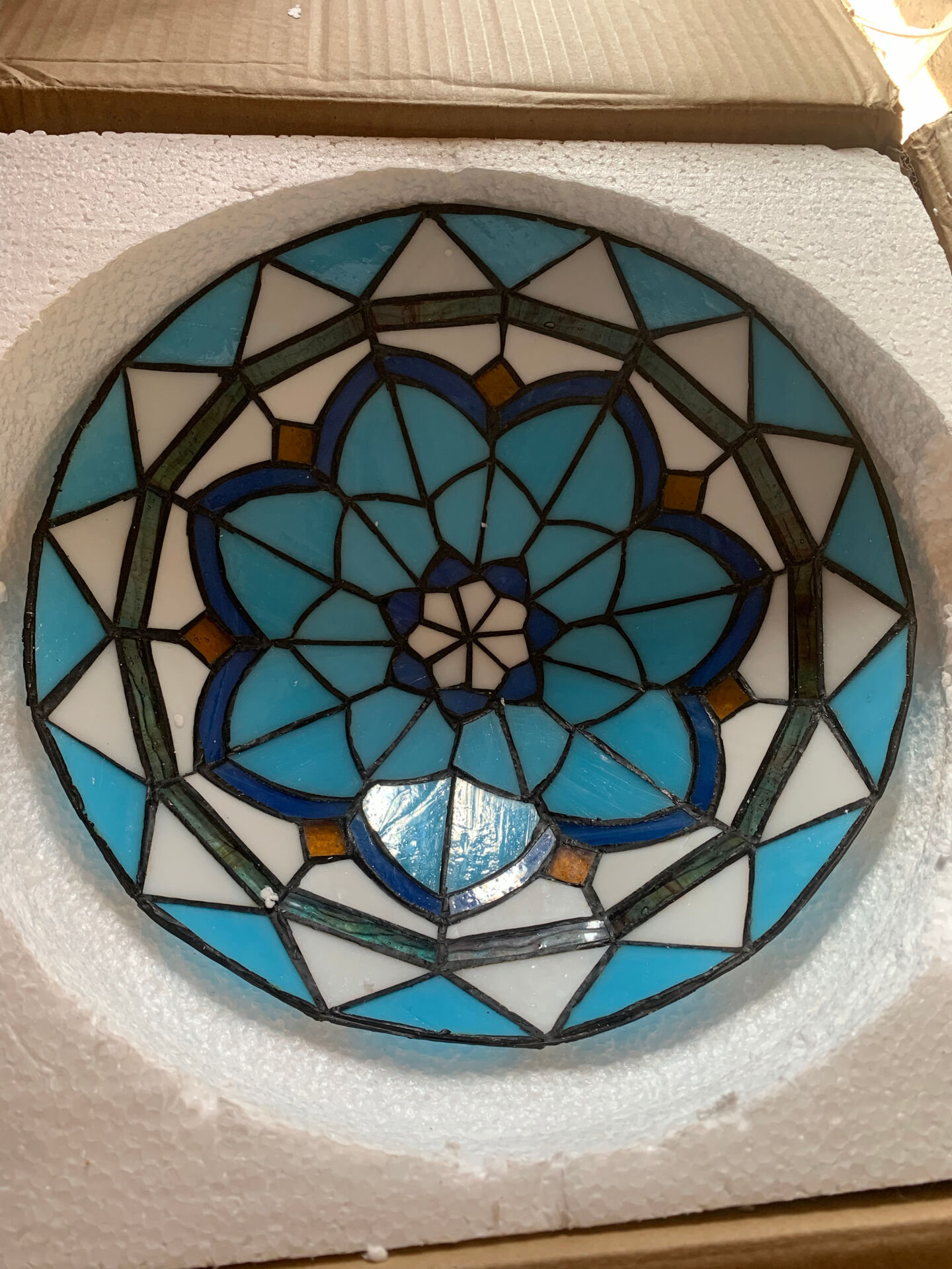 Tiffany stained glass ceiling light