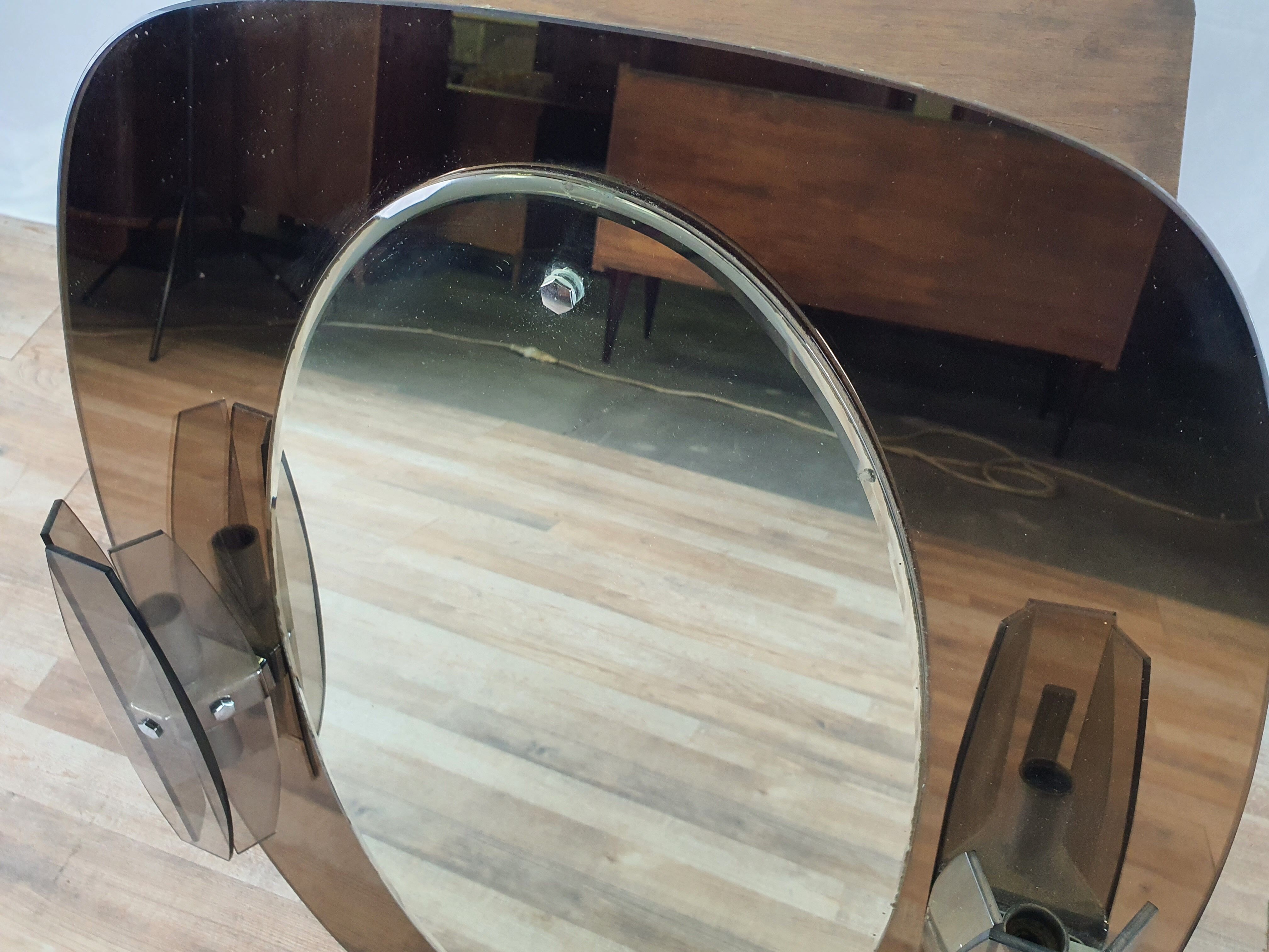 Miroir de salle de bain vintage en acier