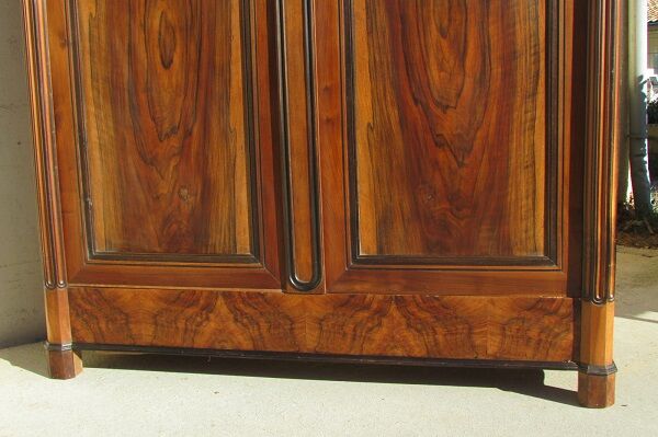Armoire style empire noyer et loupe d'orme 1900s