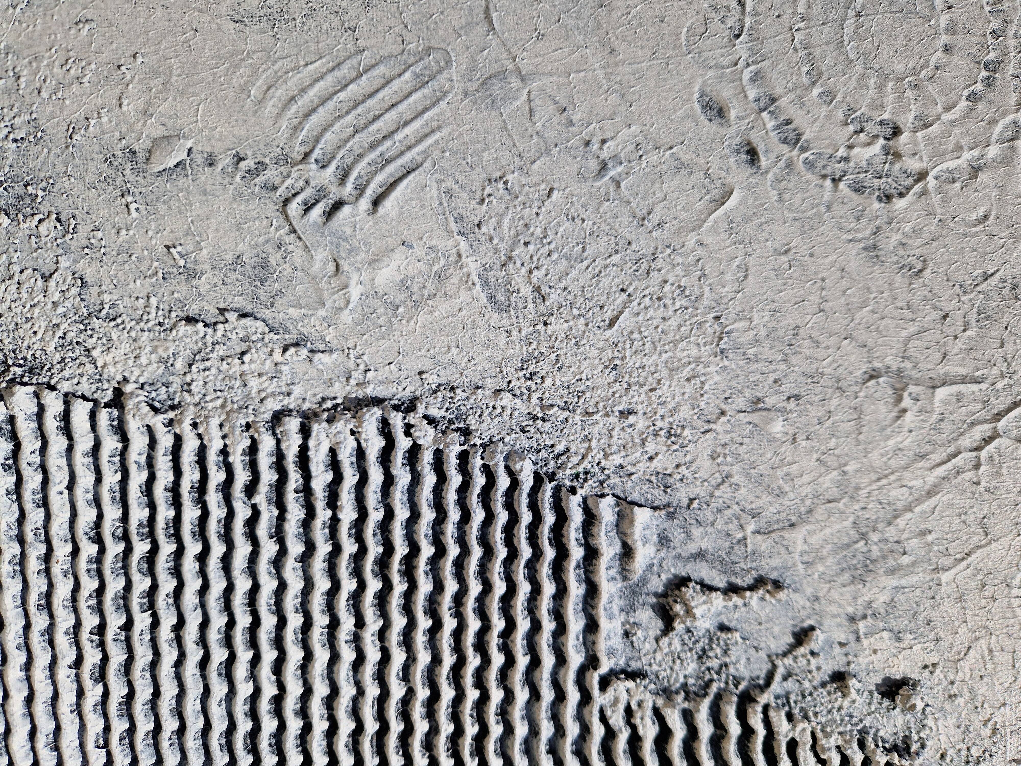 Minimalist monochrome abstract painting white