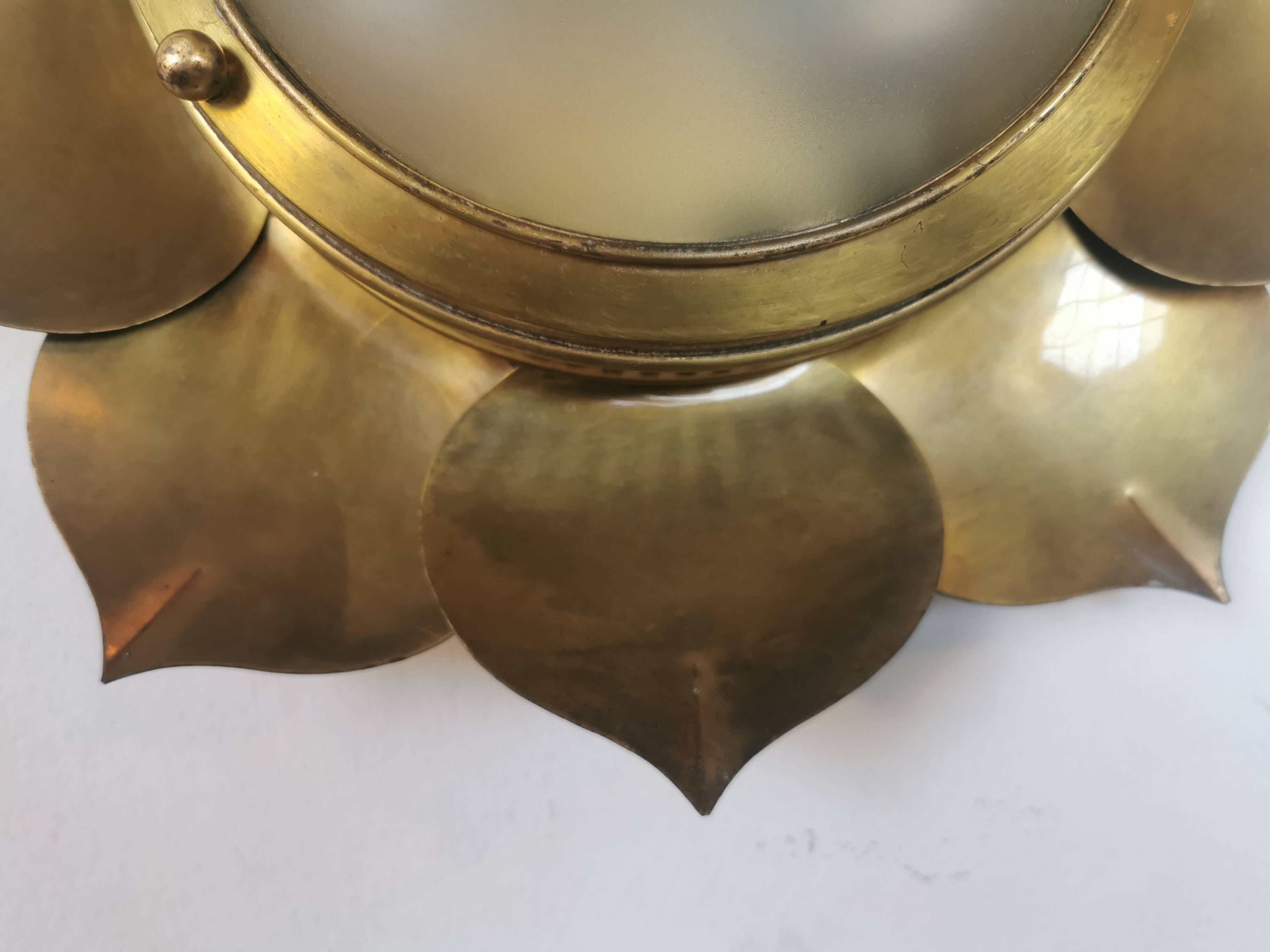 Brass flower ceiling or wall light
