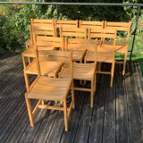 Solid beech chairs by André Sornay