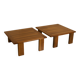 Pair of walnut coffee tables by Mario Marenco for Mobil Girgi 70's