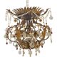 Italian Tole Murano Glass Chandelier 1960’s 