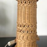 Lampe de chevet en rotin année 50
