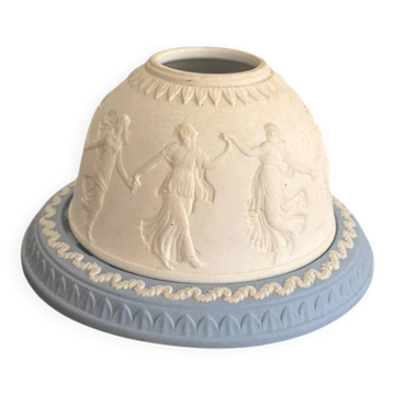 Wedgwood Blue and White Jasperware Candle Holder Vintage English Ceramics