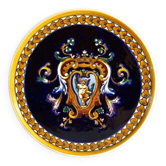 Dessous de plat Gien Renaissance fond bleu 1971/1984