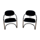 2 armchairs vintage chromed metal and Italian design leather