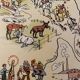 Old illustrated map of the Vendée Poitou Charentes regions - JP Pinchon