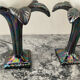 Pair of palm tree lamps in Italian ceramic from the 1970s.
