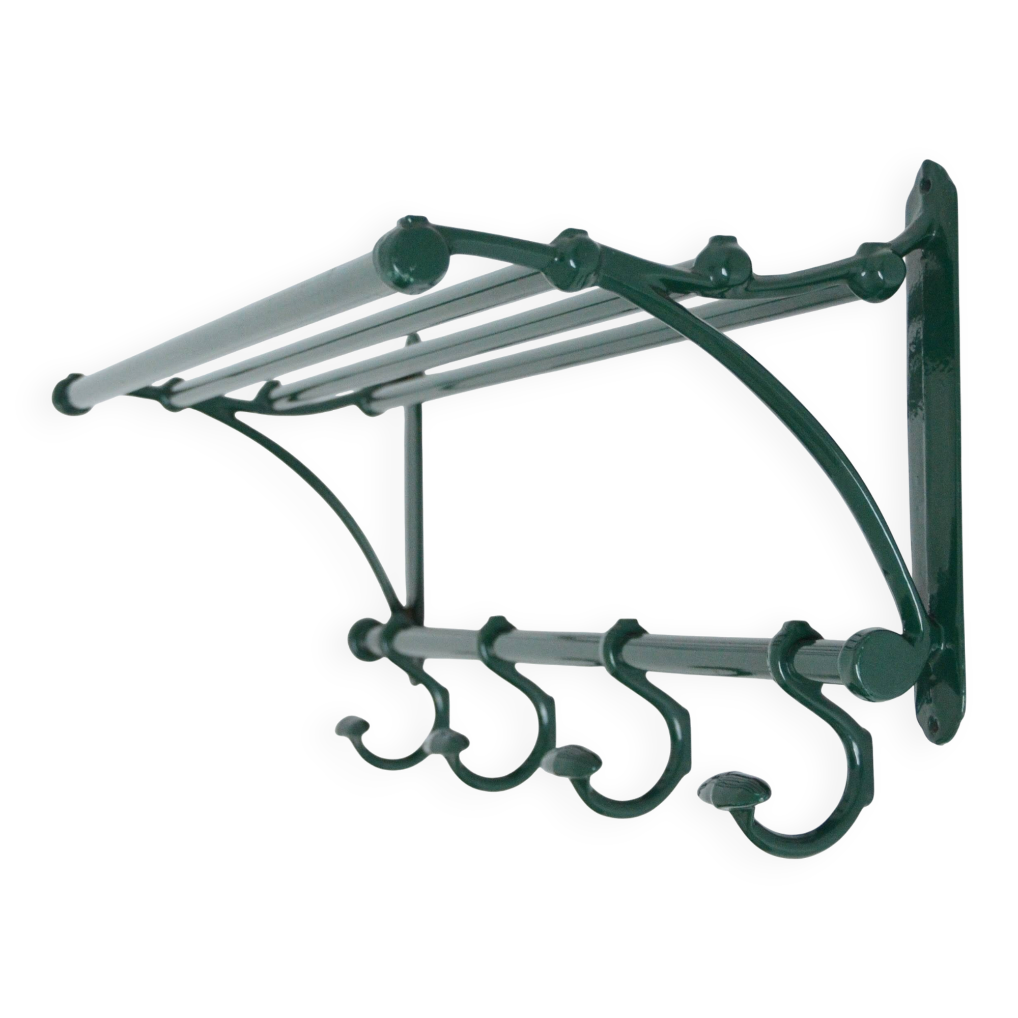 Vintage coat rack / hat stand in cast iron, 1930s Art Deco.