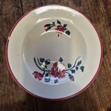 Shallow bowl half porcelain Badonviller rose pattern