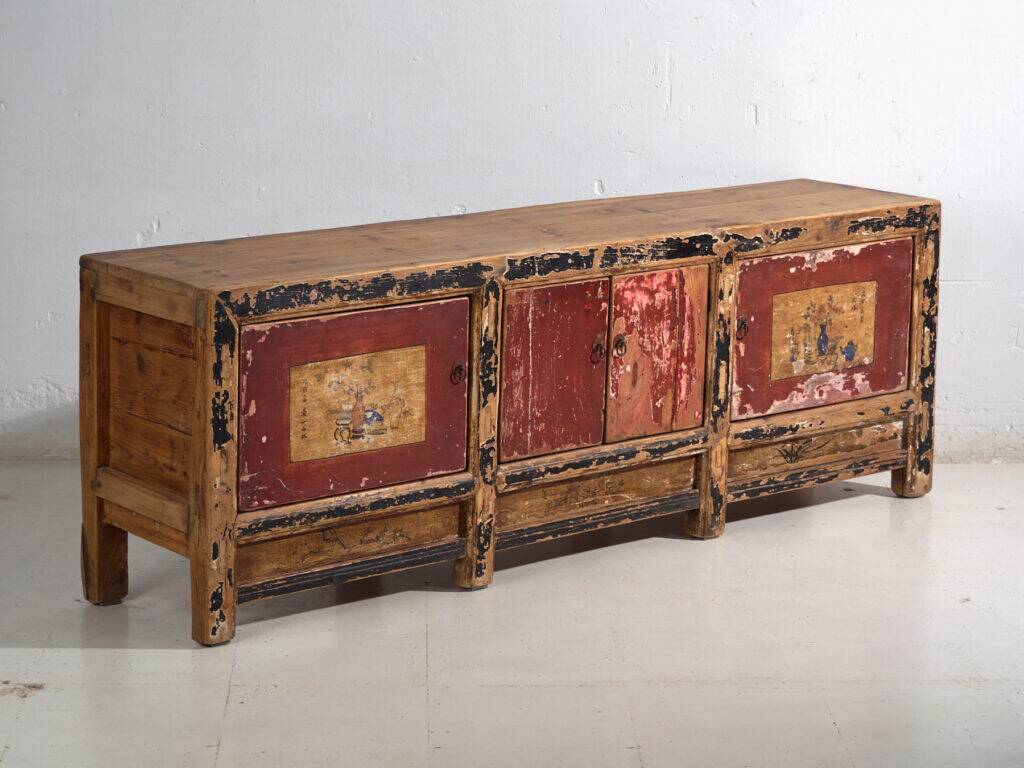 Antique buffet painted in pine wood – Shanxi, circa 1930