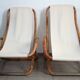 Pair of folding bamboo and brass deck chairs, Italy, 1960s.