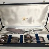 Set of 12 silver metal dessert forks