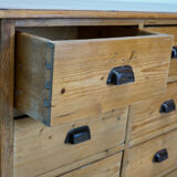 German Pine Apothecary Cabinet or Bank of Drawers, ca 1930s