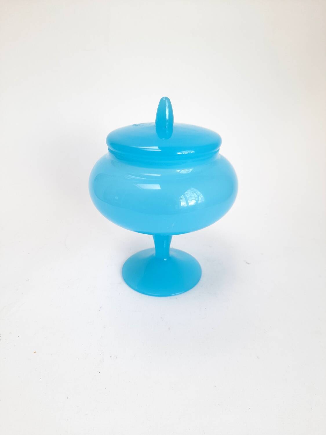 Pretty blue opaline sweet jar.