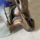glass paste vase signed, bronze mount