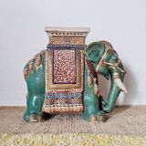 Side table - plant stand - Vintage ceramic elephant stool