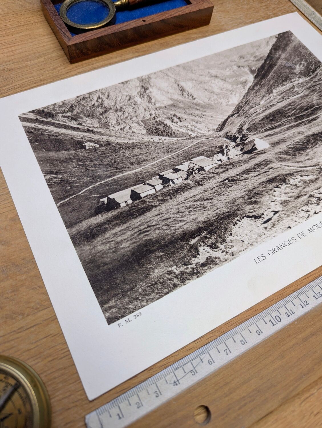 The barns of Moudang, Hautes-Pyrénées, photo printed in 1937.