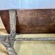 Vintage coffee table in solid wood and wrought iron.