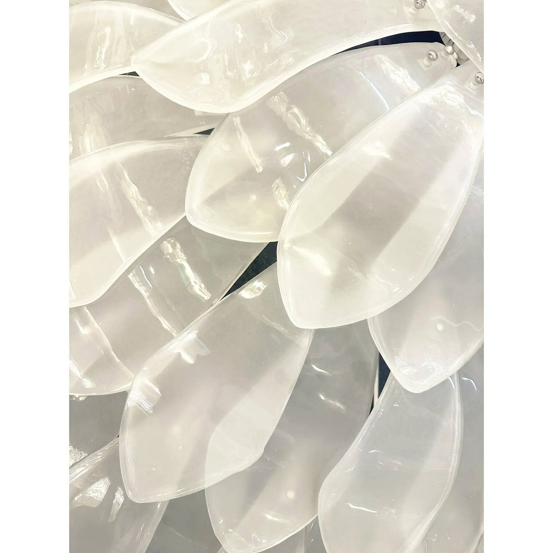 Huge Contemporary Imperial Sanded “Petals” Murano Glass Flush Mount by Simo