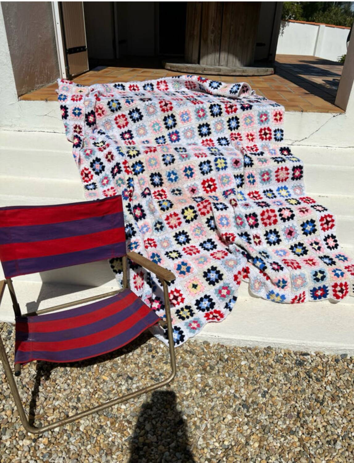 Vintage crochet plaid from the 70s