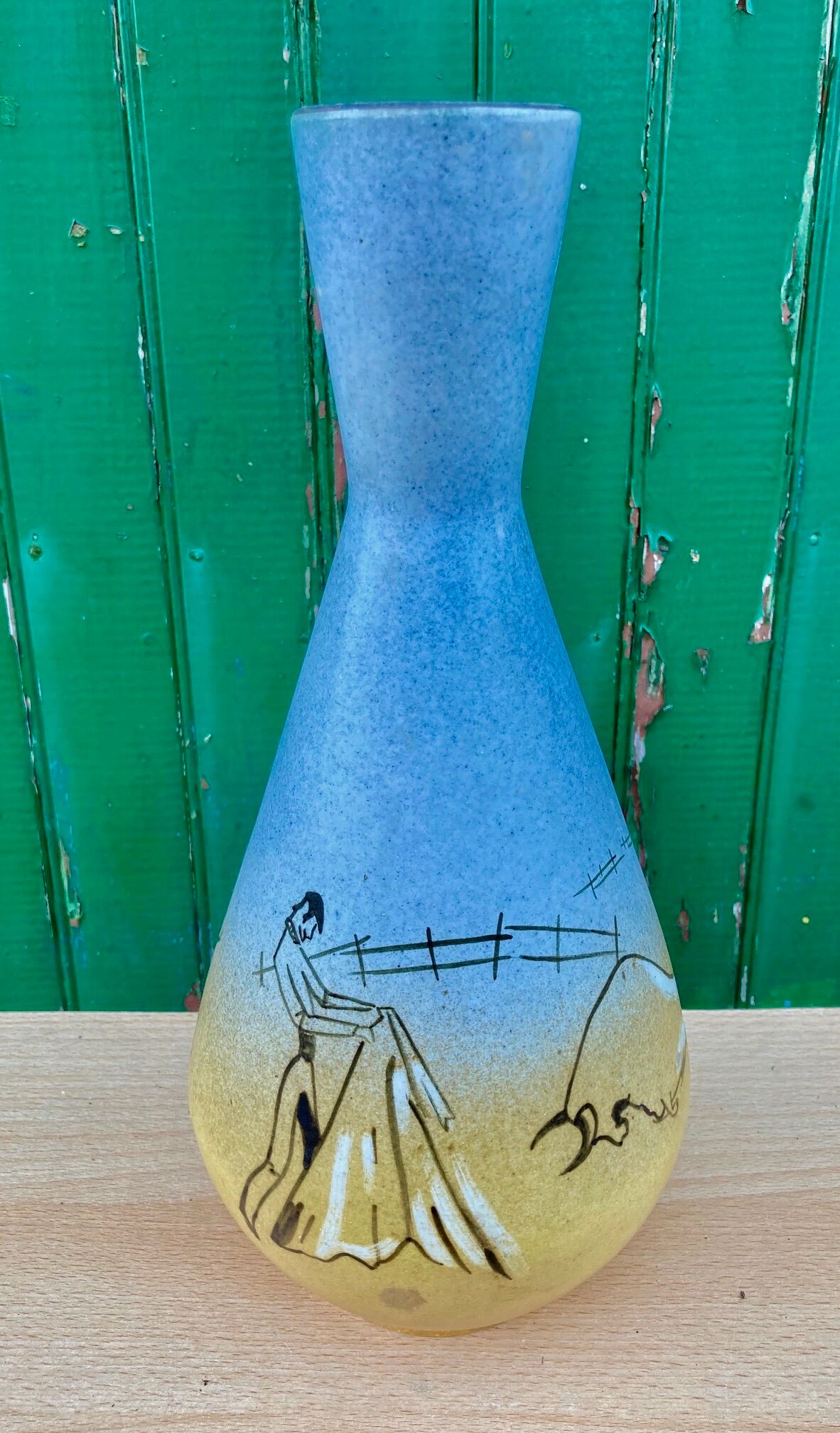 Ceramic vase - humorous -bullfighting -bullfighting