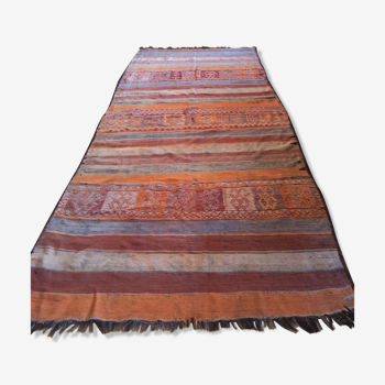 Tapis tribal ancien 70's collection bou sbaa désert Maroc Mauritanie déco vintage bohème chic 140x300cm