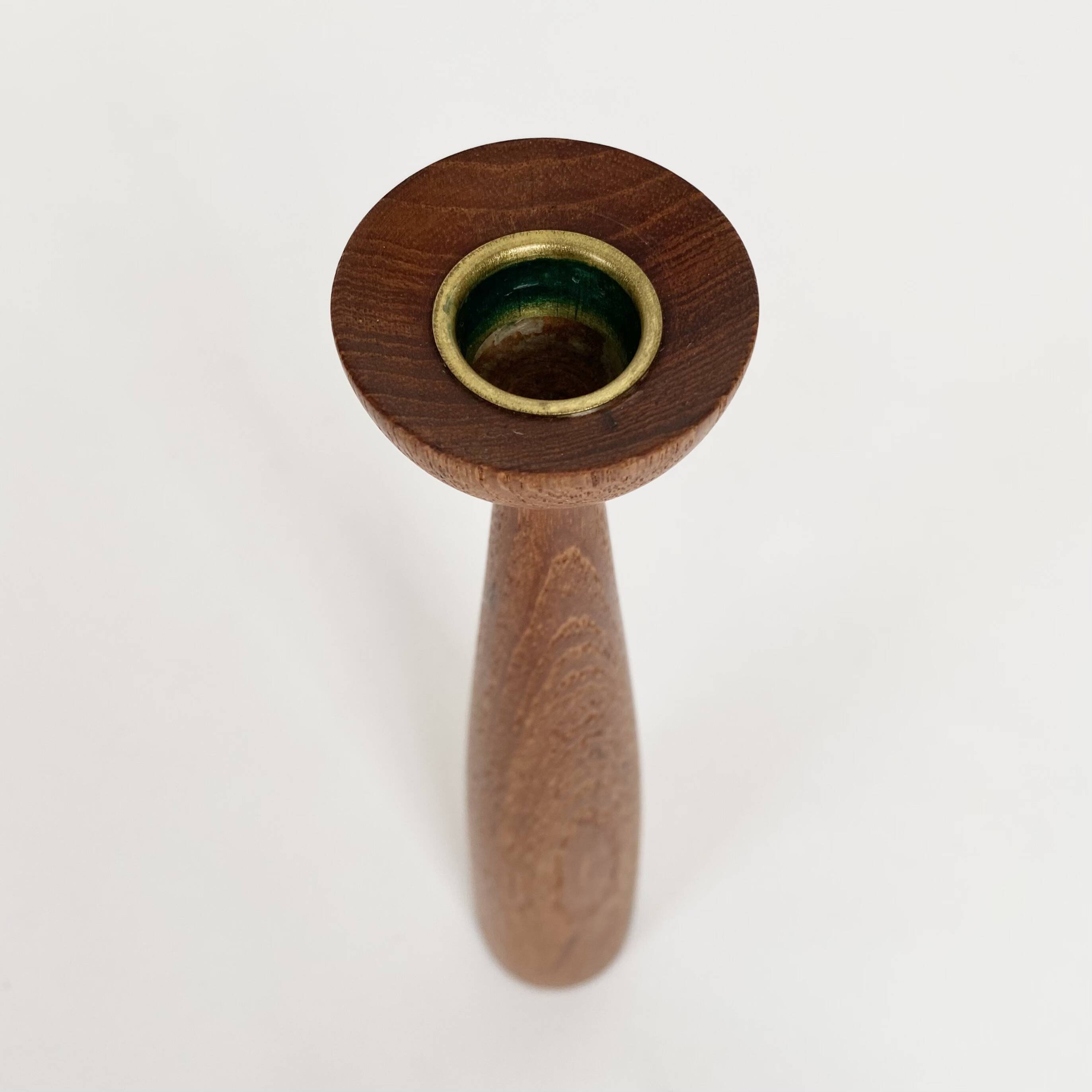 Vintage teak candle holder