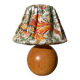 Vintage fabric ball wooden lamp