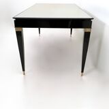 Lacquered Beech Dining Table in the style of Paolo Buffa with Taupe Glass Top