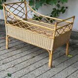 Rattan and wicker baby/child bed