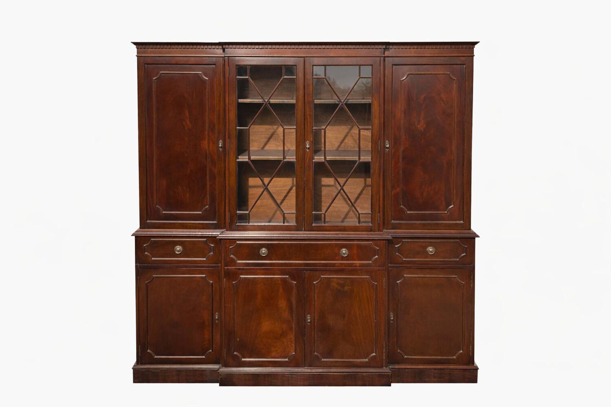 Bibliothèque anglaise secrétaire acajou style victorien