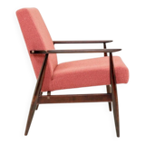 Mid-century modern armchair raspberry bouclé H. Lis