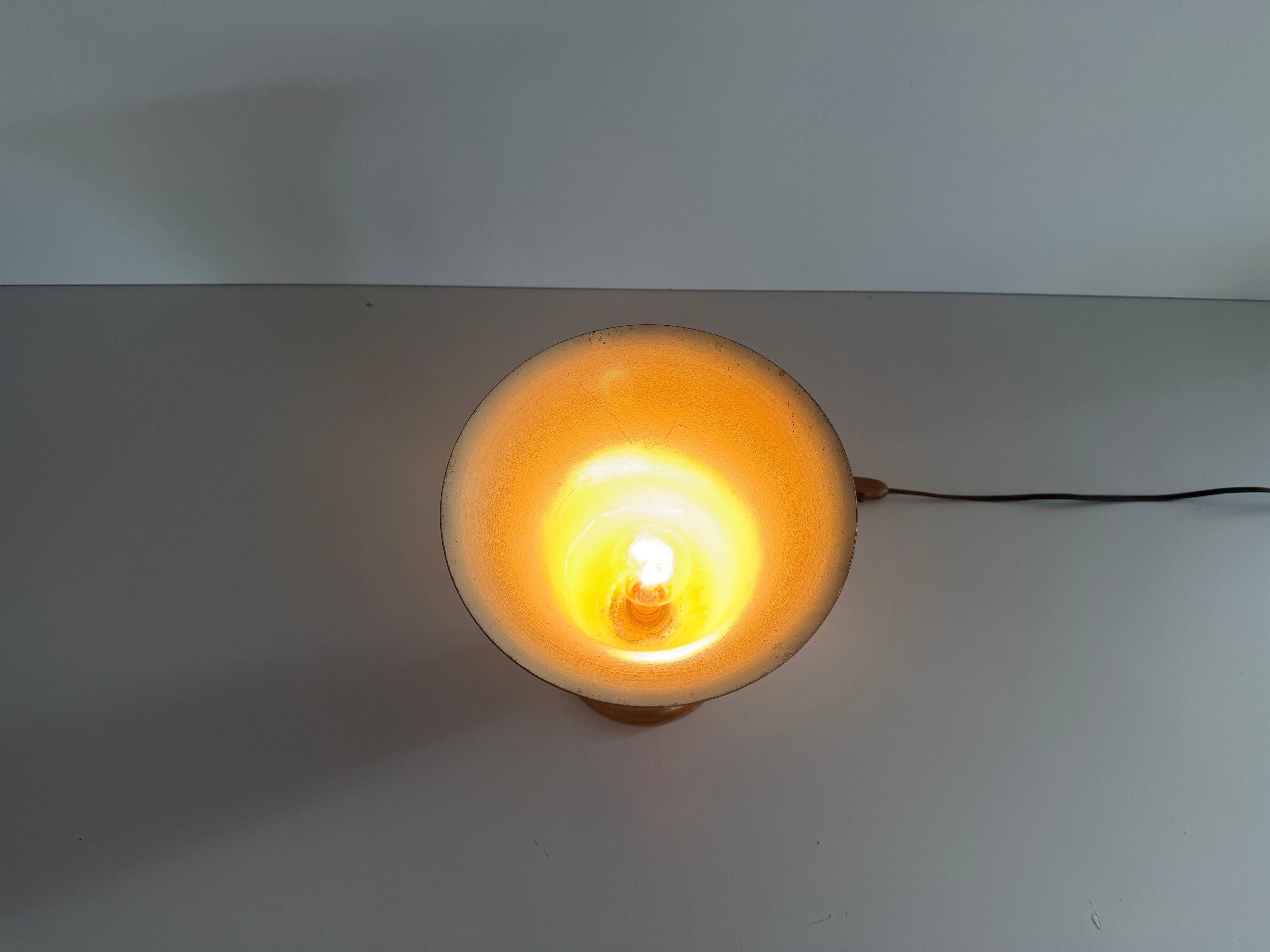 Art Deco conical table lamp in brass by Mazda, 1940s, France