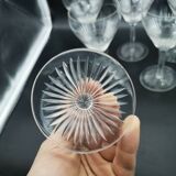 Series of 6 Saint Louis crystal water glasses coli model size 422