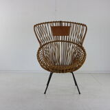 Fauteuil en rotin design hollandais pour Rohé Noordwolde Holland