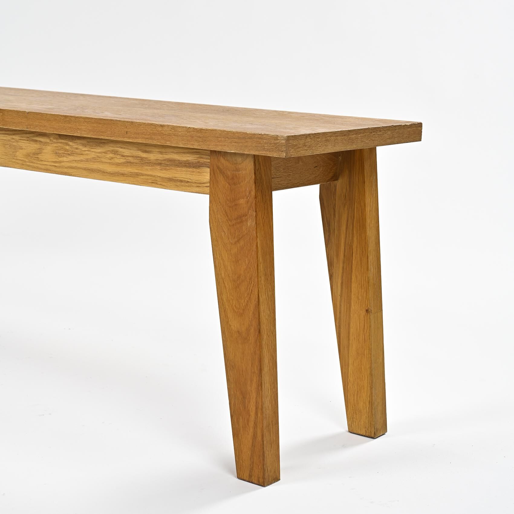 Solid oak bench, France circa 1980