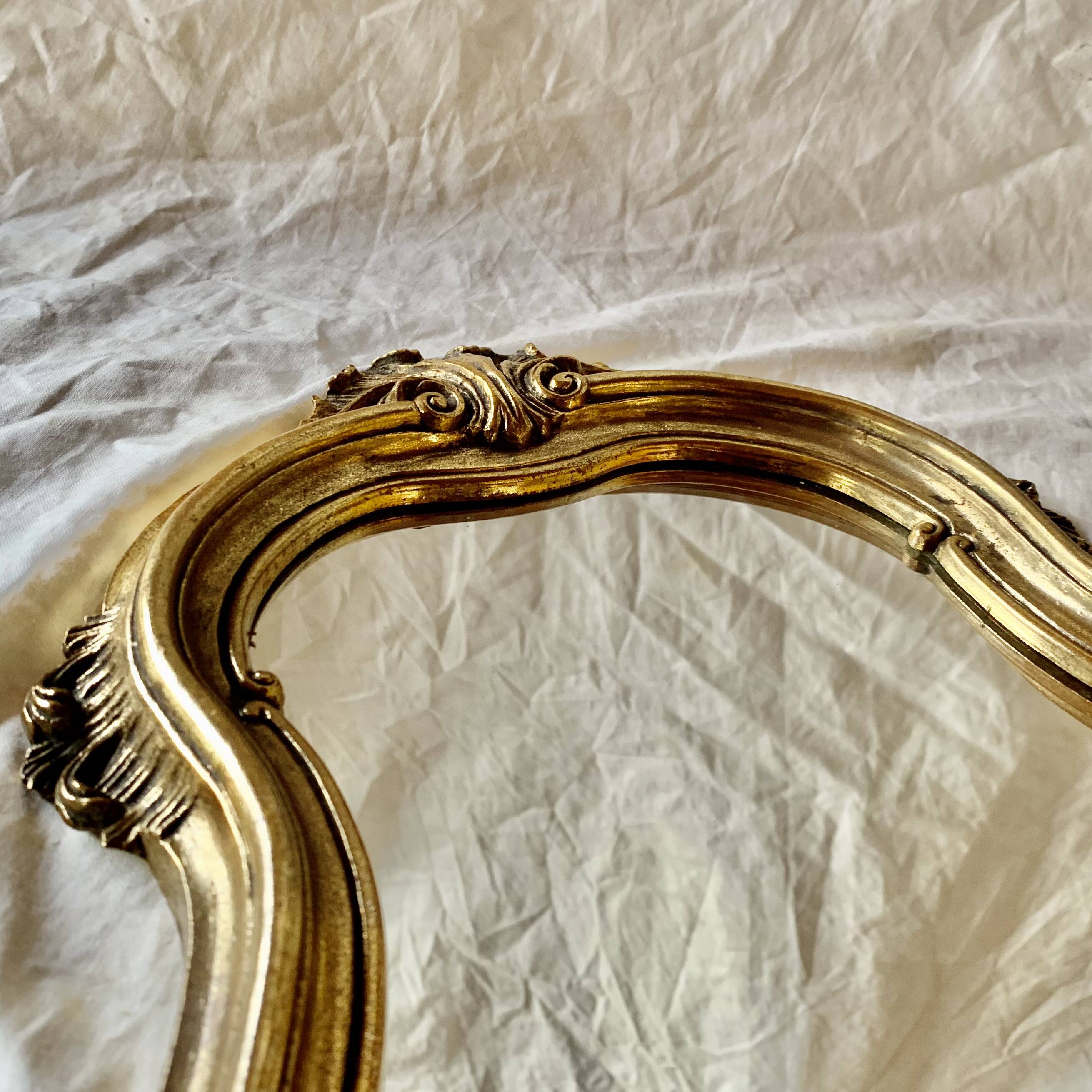Old wall mirror in golden resin rococo style - made in france